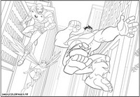 coloriage les avengers en action hulk iron man